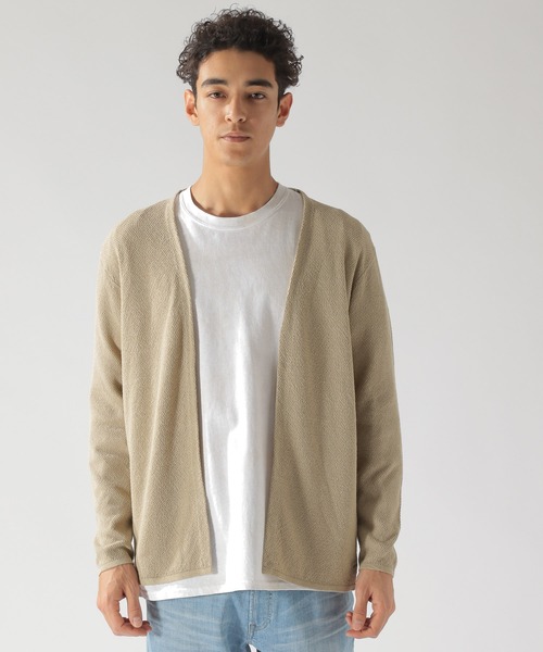 BAYFLOW(ベイフロー)の「リネンラップカーディガン(カーディガン/ボレロ・メンズ・ネイビー/グレー/ベージュ・MEDIUM/LARGE)」の11枚目の写真