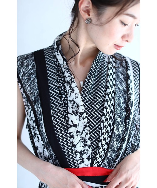 在庫即納中 赤いリボンがポイント 柄合わせスカーフロングワンピース ワンピース Cawaii カワイイ のファッション 30 オフセール Restoran Brus Com