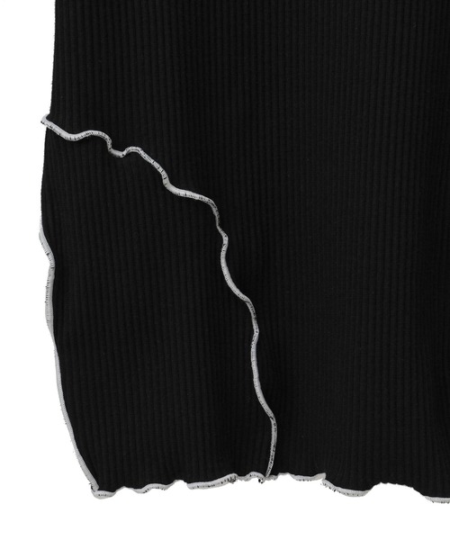 Candy Stripper（キャンディストリッパー）の「JOINED RIB H/S トップス（Tシャツ/カットソー・レディース・アイボリー/ブラック/ピンク・2）」の10枚目の写真