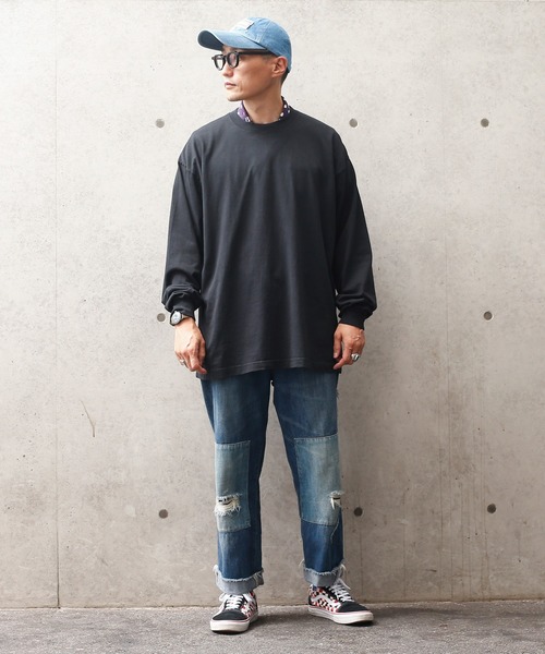 LOS ANGELES APPAREL(ロサンゼルスアパレル)の「ロサンゼルス アパレル 6.5オンス ガーメント ダイ クルーネックロングTシャツ(Tシャツ/カットソー・メンズ・ホワイト/ブラック/グレー/ミント/レッド/イエロー/オレンジ/ブルー/ネイビー・L/XL/M/S)」の22枚目の写真