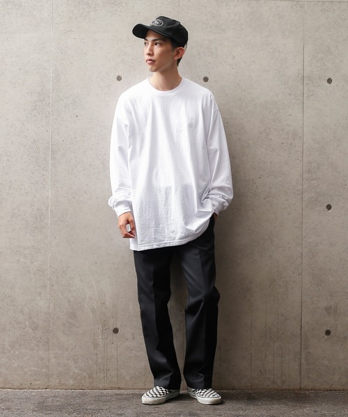 LOS ANGELES APPAREL(ロサンゼルスアパレル)の「ロサンゼルス アパレル 6.5オンス ガーメント ダイ クルーネックロングTシャツ(Tシャツ/カットソー・メンズ・ホワイト/ブラック/グレー/ミント/レッド/イエロー/オレンジ/ブルー/ネイビー・L/XL/M/S)」の11枚目の写真