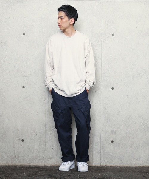 LOS ANGELES APPAREL(ロサンゼルスアパレル)の「ロサンゼルス アパレル 6.5オンス ガーメント ダイ クルーネックロングTシャツ(Tシャツ/カットソー・メンズ・ホワイト/ブラック/グレー/ミント/レッド/イエロー/オレンジ/ブルー/ネイビー・L/XL/M/S)」の15枚目の写真