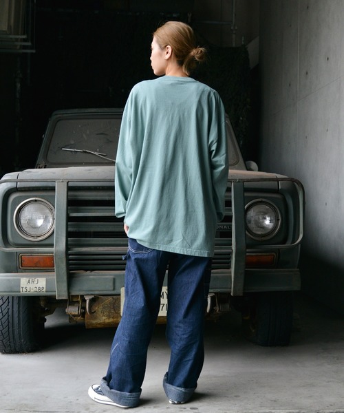 LOS ANGELES APPAREL(ロサンゼルスアパレル)の「ロサンゼルス アパレル 6.5オンス ガーメント ダイ クルーネックロングTシャツ(Tシャツ/カットソー・メンズ・ホワイト/ブラック/グレー/ミント/レッド/イエロー/オレンジ/ブルー/ネイビー・L/XL/M/S)」の20枚目の写真