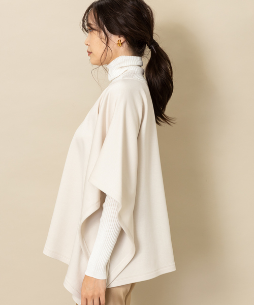 qualite（カリテ）の「ポンチョプルオーバー（Tシャツ/カットソー・レディース・チャコールグレー/ベージュ・フリー）」の5枚目の写真