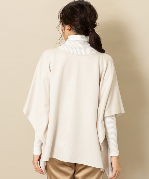 qualite（カリテ）の「ポンチョプルオーバー（Tシャツ/カットソー・レディース・チャコールグレー/ベージュ・フリー）」の6枚目の写真