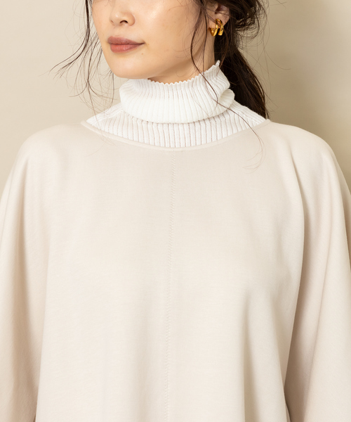 qualite（カリテ）の「ポンチョプルオーバー（Tシャツ/カットソー・レディース・チャコールグレー/ベージュ・フリー）」の7枚目の写真