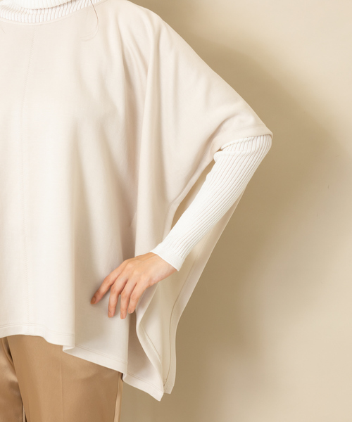 qualite（カリテ）の「ポンチョプルオーバー（Tシャツ/カットソー・レディース・チャコールグレー/ベージュ・フリー）」の9枚目の写真