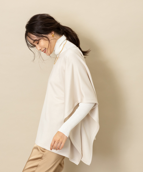 qualite（カリテ）の「ポンチョプルオーバー（Tシャツ/カットソー・レディース・チャコールグレー/ベージュ・フリー）」の12枚目の写真