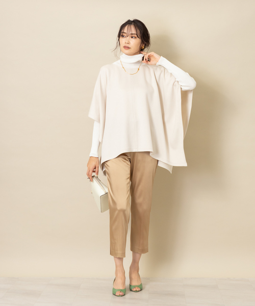 qualite（カリテ）の「ポンチョプルオーバー（Tシャツ/カットソー・レディース・チャコールグレー/ベージュ・フリー）」の13枚目の写真