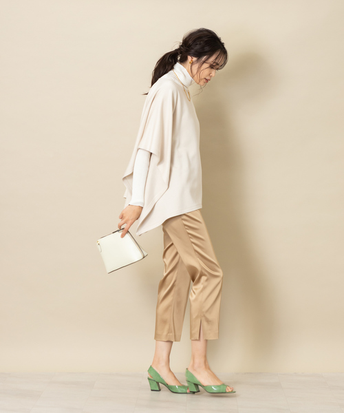 qualite（カリテ）の「ポンチョプルオーバー（Tシャツ/カットソー・レディース・チャコールグレー/ベージュ・フリー）」の14枚目の写真