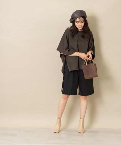 qualite（カリテ）の「ポンチョプルオーバー（Tシャツ/カットソー・レディース・チャコールグレー/ベージュ・フリー）」の16枚目の写真