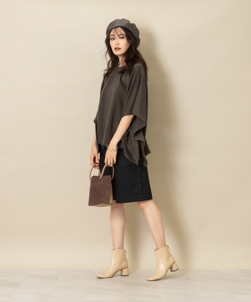 qualite（カリテ）の「ポンチョプルオーバー（Tシャツ/カットソー・レディース・チャコールグレー/ベージュ・フリー）」の17枚目の写真