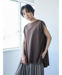 バックドレープフレンチスリーブニットプルオーバー　＊
