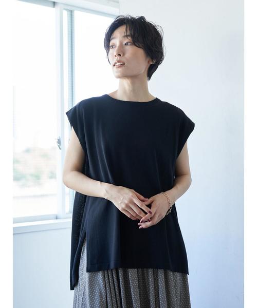 AMERICAN HOLIC（アメリカンホリック）の「バックドレープフレンチスリーブニットプルオーバー　＊（ニット/セーター・レディース・ブラック/ネイビー/ブラウン/アイボリー/グレイッシュベージュ・M/L）」の3枚目の写真