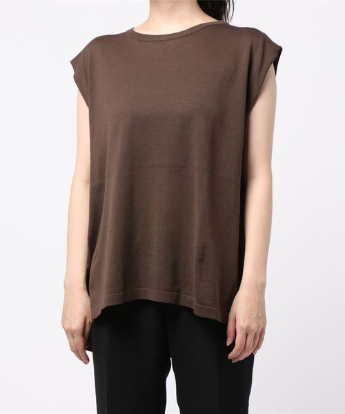 AMERICAN HOLIC（アメリカンホリック）の「バックドレープフレンチスリーブニットプルオーバー　＊（ニット/セーター・レディース・ブラック/ネイビー/ブラウン/アイボリー/グレイッシュベージュ・M/L）」の8枚目の写真