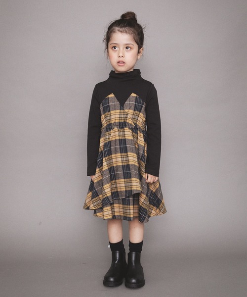 BRANSHES（ブランシェス）の「チェック柄ドッキングワンピース（ワンピース・キッズ・ベージュ/ネイビー・80ｃｍ/100cm/110cm/150cm/140cm/120cm/90cm/130cm）」の18枚目の写真