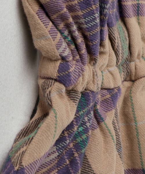 BRANSHES（ブランシェス）の「チェック柄ドッキングワンピース（ワンピース・キッズ・ベージュ/ネイビー・80ｃｍ/100cm/110cm/150cm/140cm/120cm/90cm/130cm）」の6枚目の写真