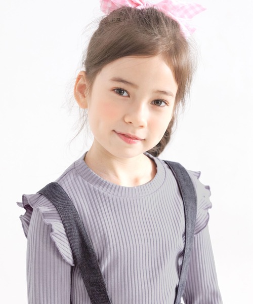 Bee des Bee（ビーデスビー）の「長袖リブトップス（ニット/セーター・キッズ・ライトブルー/ブラック/ベージュ/ピンク/マスタード/ダークベージュ/グレー/ネイビー/ホワイト/モスグリーン/ラベンダー/ダークブラウン・110cm/100cm/120cm/130cm/140cm/150cm）」の10枚目の写真