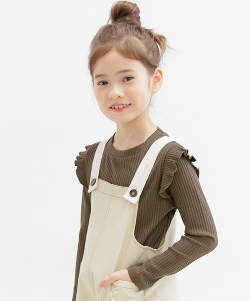 Bee des Bee（ビーデスビー）の「長袖リブトップス（ニット/セーター・キッズ・ライトブルー/ブラック/ベージュ/ピンク/マスタード/ダークベージュ/グレー/ネイビー/ホワイト/モスグリーン/ラベンダー/ダークブラウン・110cm/100cm/120cm/130cm/140cm/150cm）」の5枚目の写真