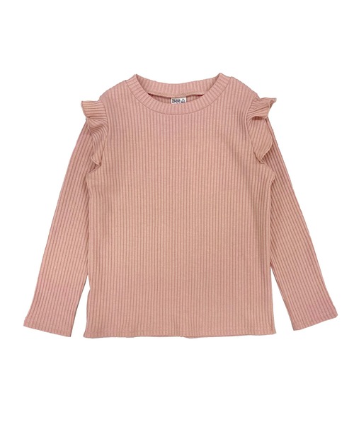 Bee des Bee（ビーデスビー）の「長袖リブトップス（ニット/セーター・キッズ・ライトブルー/ブラック/ベージュ/ピンク/マスタード/ダークベージュ/グレー/ネイビー/ホワイト/モスグリーン/ラベンダー/ダークブラウン・110cm/100cm/120cm/130cm/140cm/150cm）」の12枚目の写真