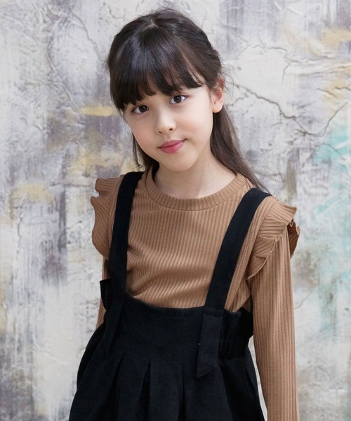 Bee des Bee（ビーデスビー）の「長袖リブトップス（ニット/セーター・キッズ・ライトブルー/ブラック/ベージュ/ピンク/マスタード/ダークベージュ/グレー/ネイビー/ホワイト/モスグリーン/ラベンダー/ダークブラウン・110cm/100cm/120cm/130cm/140cm/150cm）」の7枚目の写真