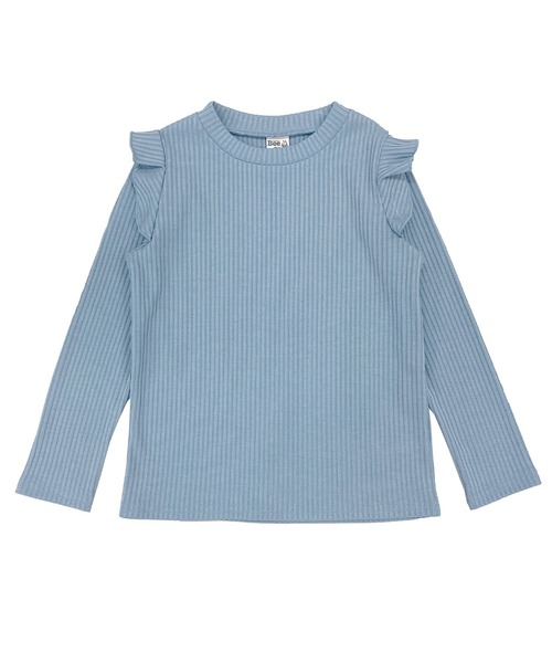 Bee des Bee（ビーデスビー）の「長袖リブトップス（ニット/セーター・キッズ・ライトブルー/ブラック/ベージュ/ピンク/マスタード/ダークベージュ/グレー/ネイビー/ホワイト/モスグリーン/ラベンダー/ダークブラウン・110cm/100cm/120cm/130cm/140cm/150cm）」の8枚目の写真