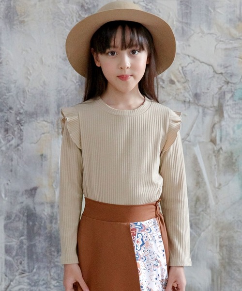 Bee des Bee（ビーデスビー）の「長袖リブトップス（ニット/セーター・キッズ・ライトブルー/ブラック/ベージュ/ピンク/マスタード/ダークベージュ/グレー/ネイビー/ホワイト/モスグリーン/ラベンダー/ダークブラウン・110cm/100cm/120cm/130cm/140cm/150cm）」の16枚目の写真