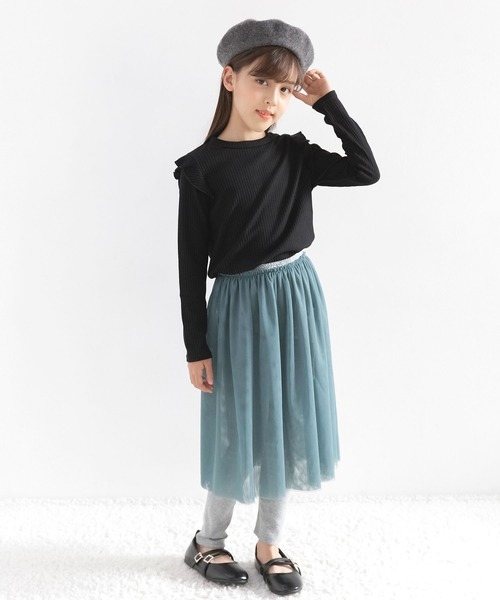 Bee des Bee（ビーデスビー）の「長袖リブトップス（ニット/セーター・キッズ・ライトブルー/ブラック/ベージュ/ピンク/マスタード/ダークベージュ/グレー/ネイビー/ホワイト/モスグリーン/ラベンダー/ダークブラウン・110cm/100cm/120cm/130cm/140cm/150cm）」の13枚目の写真