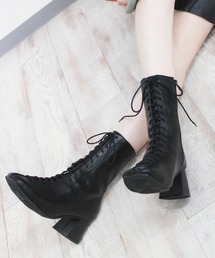 VIVIAN | スクエアトゥレースアップミドルブーツ(ブーツ)