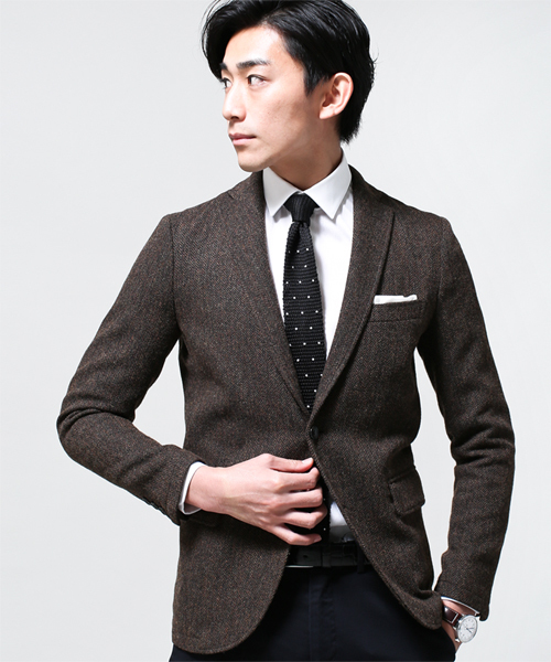 NANO universe（ナノユニバース）の「TWEED Senza Interlno JK（テーラードジャケット・メンズ・ネイビー/グリーン/ブラウン・48/44/46）」の2枚目の写真