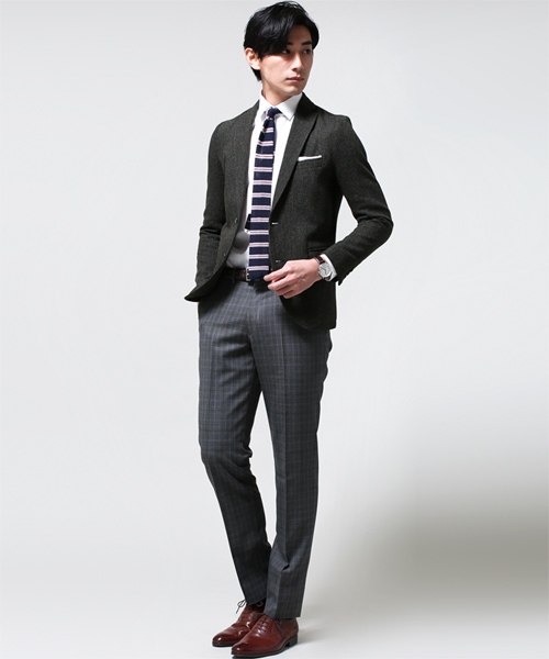 NANO universe（ナノユニバース）の「TWEED Senza Interlno JK（テーラードジャケット・メンズ・ネイビー/グリーン/ブラウン・48/44/46）」の20枚目の写真