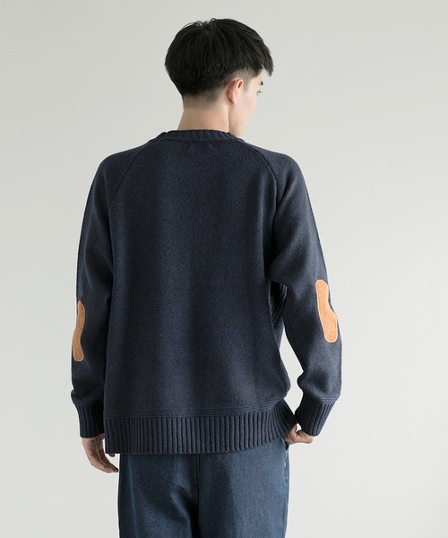 ETRO ウールニット エルボーパッチ アンゴラ混 総柄 ヴィンテージ BV21