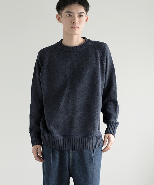 セール】モックネックエルボーパッチ ニットセーター（ニット/セーター