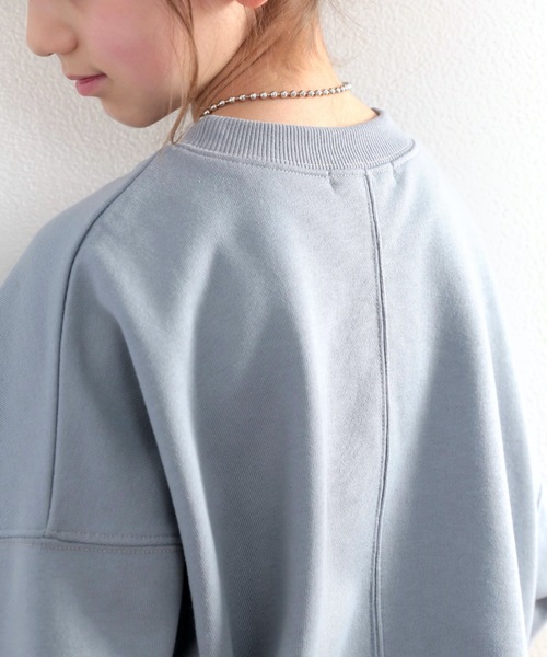 classicalelf(クラシカルエルフ)の「キッズ ステッチで1+。ゆったり5分袖スウェット(Tシャツ/カットソー・キッズ・ブラック/ブルー/アイボリー/モカ・130/140/150/160)」の20枚目の写真