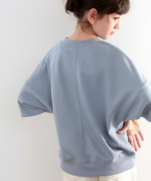 classicalelf(クラシカルエルフ)の「キッズ ステッチで1+。ゆったり5分袖スウェット(Tシャツ/カットソー・キッズ・ブラック/ブルー/アイボリー/モカ・130/140/150/160)」の19枚目の写真