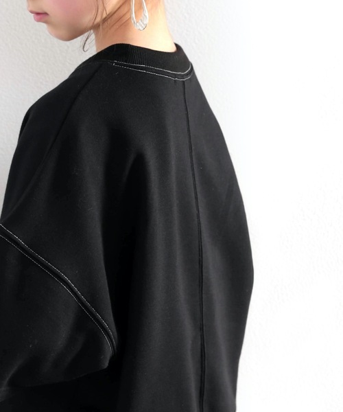classicalelf(クラシカルエルフ)の「キッズ ステッチで1+。ゆったり5分袖スウェット(Tシャツ/カットソー・キッズ・ブラック/ブルー/アイボリー/モカ・130/140/150/160)」の8枚目の写真