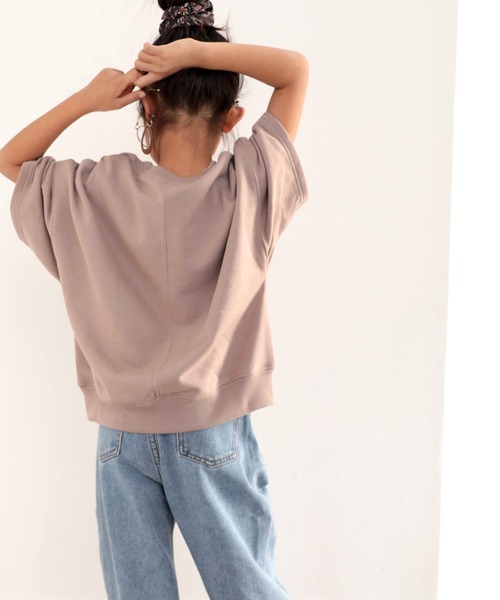 classicalelf(クラシカルエルフ)の「キッズ ステッチで1+。ゆったり5分袖スウェット(Tシャツ/カットソー・キッズ・ブラック/ブルー/アイボリー/モカ・130/140/150/160)」の16枚目の写真