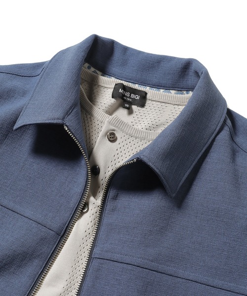 MEN'S BIGI（メンズビギ）の「【RIRANCHA】吸水速乾ストレッチブッチャーブルゾン（ブルゾン・メンズ・ブラウン/ブルー/キナリ・03/01/02）」の12枚目の写真