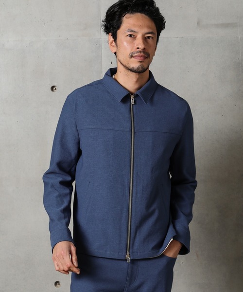 MEN'S BIGI（メンズビギ）の「【RIRANCHA】吸水速乾ストレッチブッチャーブルゾン（ブルゾン・メンズ・ブラウン/ブルー/キナリ・03/01/02）」の21枚目の写真