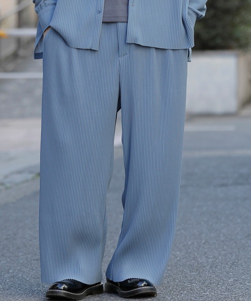 ADMIX/ATELIER SAB MEN（アドミックスアトリエサブメン）の「クレープ タック プリーツ ワイド バギー イージー パンツ セットアップ対応可（スラックス・メンズ・グレイッシュベージュ/グレー/グレイッシュブルー/ブラック・48/50）」の21枚目の写真