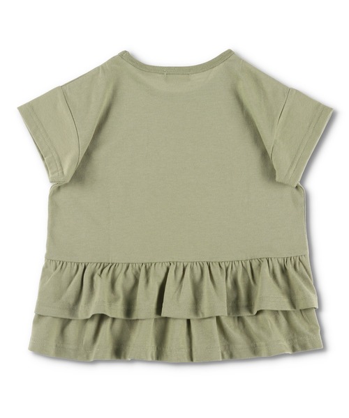 BRANSHES（ブランシェス）の「【WEB限定】後ろ2段フリル半袖Tシャツ（Tシャツ/カットソー・キッズ・ベージュ/カーキ/ピンクベージュ/オフホワイト/ライトグリーン・110cm/100cm/120cm/150cm/130cm/140cm）」の4枚目の写真