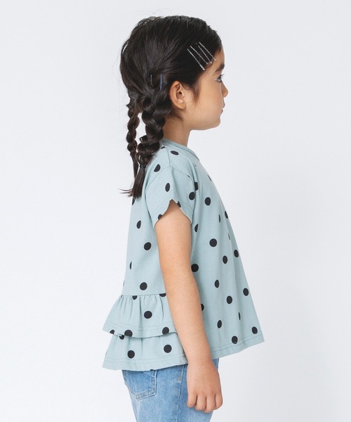 BRANSHES（ブランシェス）の「【WEB限定】後ろ2段フリル半袖Tシャツ（Tシャツ/カットソー・キッズ・ベージュ/カーキ/ピンクベージュ/オフホワイト/ライトグリーン・110cm/100cm/120cm/150cm/130cm/140cm）」の6枚目の写真