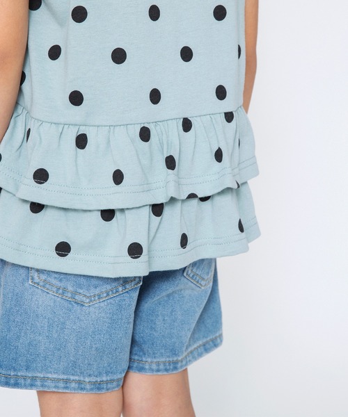 BRANSHES（ブランシェス）の「【WEB限定】後ろ2段フリル半袖Tシャツ（Tシャツ/カットソー・キッズ・ベージュ/カーキ/ピンクベージュ/オフホワイト/ライトグリーン・110cm/100cm/120cm/150cm/130cm/140cm）」の8枚目の写真