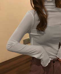 JUNOAH | ハイネックシアーカットソー(Tシャツ/カットソー)