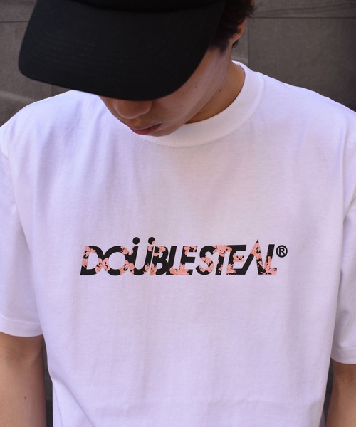 DOUBLE STEAL（ダブルスティール）の「Flower LOGO ヘビーウェイトTシャツ（Tシャツ/カットソー・メンズ・ブラック×ピンク/ブラック×グレー/ホワイト×グレー/ホワイト×ピンク・MEDIUM/X-LARGE/XX-LARGE/LARGE）」の12枚目の写真