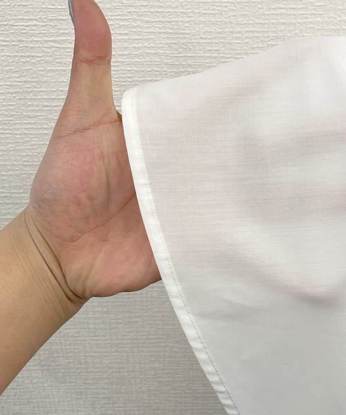 JUNOAH（ジュノア）の「配色ラインビッグフリルカラーシャツ（シャツ/ブラウス・レディース・ホワイト/ライトグレー・FREE）」の4枚目の写真