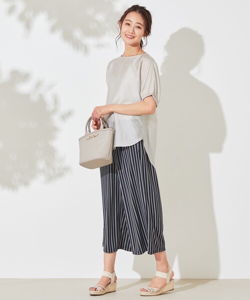 ANY SIS(エニィスィス)の「【UVケア】エアリードレープスムース ワイドパンツ(その他パンツ・レディース・ホワイト系1/ネイビー系/ネイビー系1/パイングリーン系・1/2/3)」の7枚目の写真
