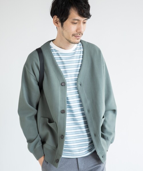 THE SHOP TK （ザ ショップ ティーケー ）の「◆鹿の子ダンボールカーディガン（カーディガン/ボレロ・メンズ・ブラック/オリーブ/ベージュ・02/03/04）」の3枚目の写真