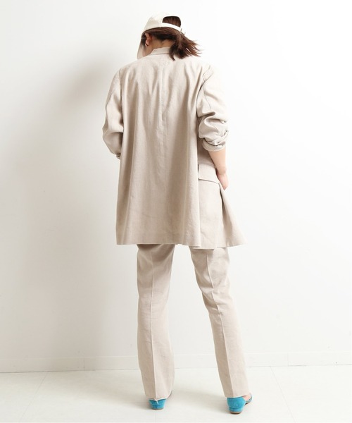 SLOBE IENA(スローブイエナ)の「麻/ポリ ストレートパンツ【手洗い可能】◆(その他パンツ・レディース・ネイビー/アイボリー・38/36)」の8枚目の写真