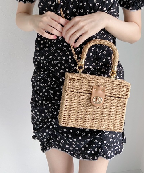 Loueme（ルエム）の「2WAYスクエアかごバッグ（かごバッグ・レディース・ベージュ/ナチュラル・FREE）」の9枚目の写真